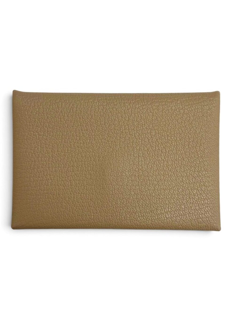 Hermes Calvi Chevre Etoupe Bifold Business Card Case